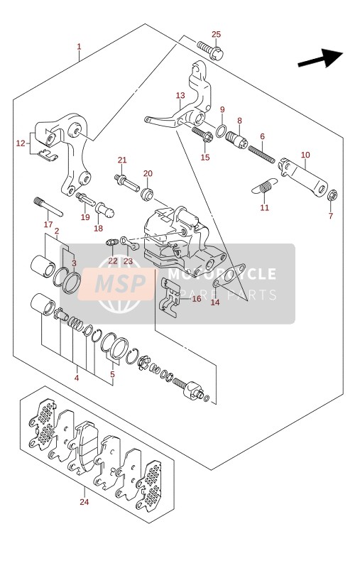 Suzuki AN400A 2022 Étrier arrière pour un 2022 Suzuki AN400A